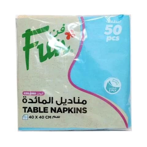 Fun 2Ply Napkin 40X40 Sky Blue 50Pc