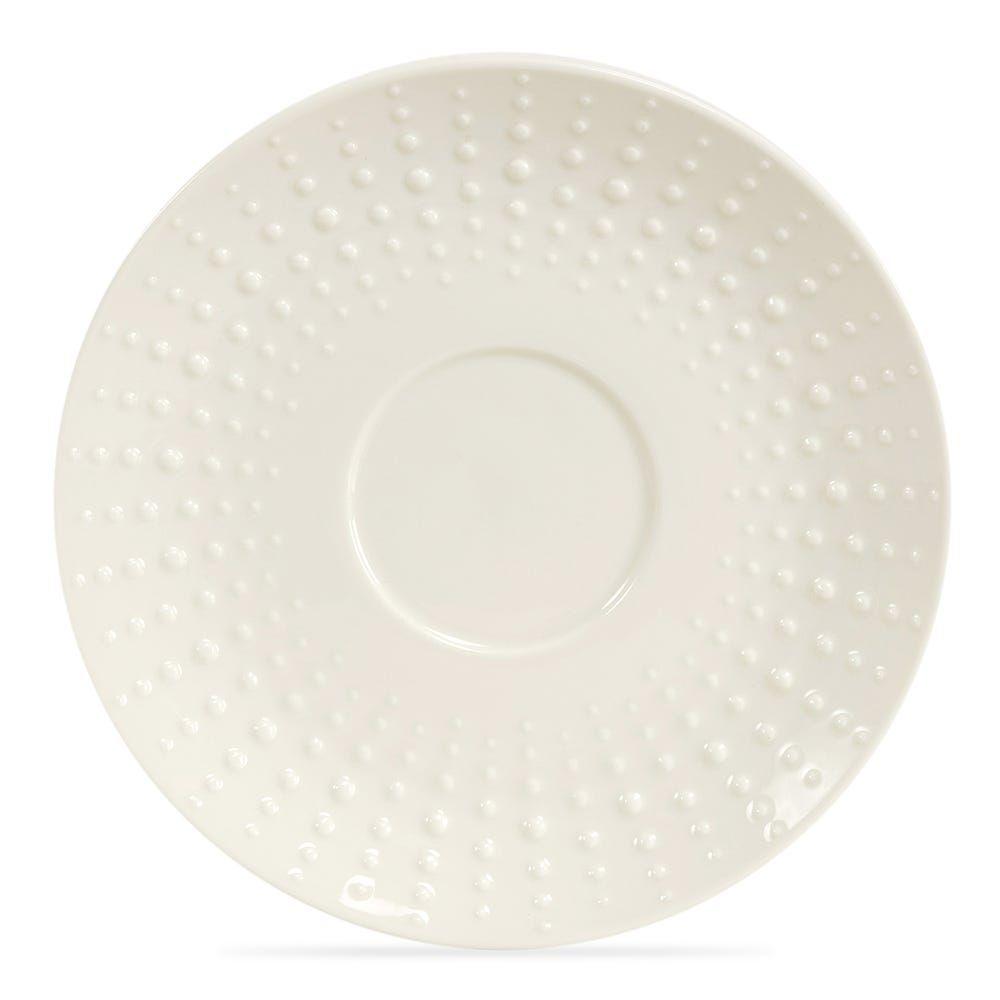 Drops Porcelain Side Plate, White - 16 Cm