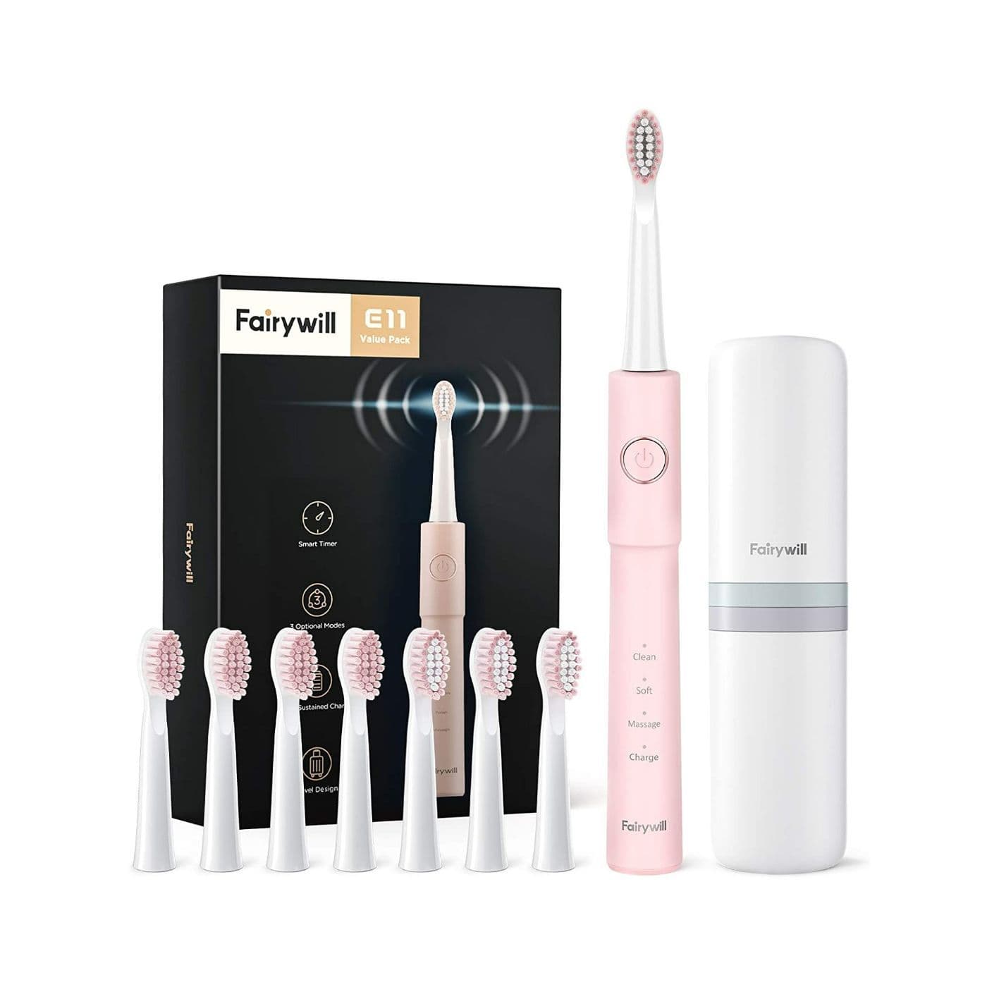 Fairywill Electric Tooth Brush Pink E11-P 1KT