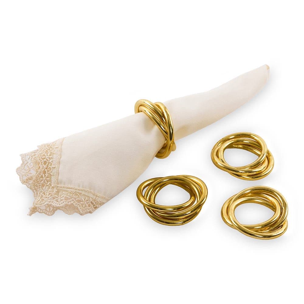 Lina Napkin Ring, Gold - Set Of 4