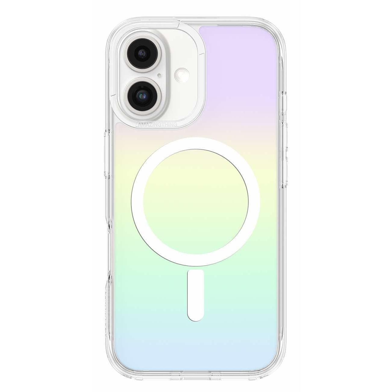 Amazingthing Minimal Case For Iphone 16 Plus / Support Magsafe / Drop-Resistant / Rainbow