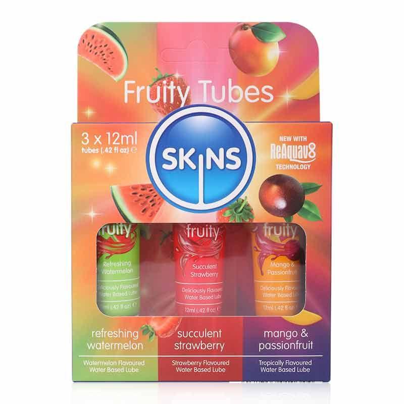 Skins Fruity Lubricant(Refreshing Watermelon,Succulent Strawberry,Mango&Passion Fruit) 3X12Ml #19776