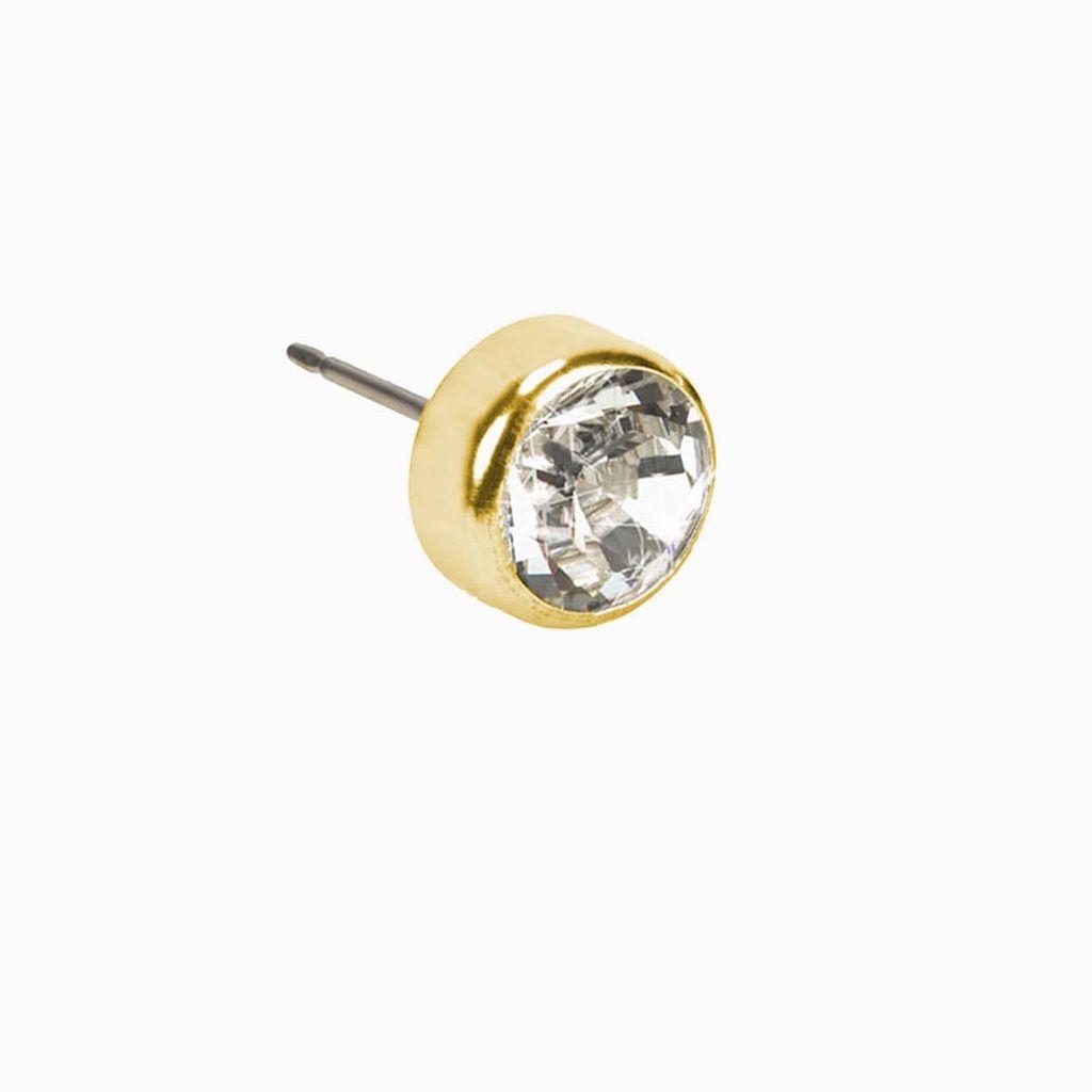 Blomdahl Earring Golden Titanium Bezel Crystal 4Mm 1Pc