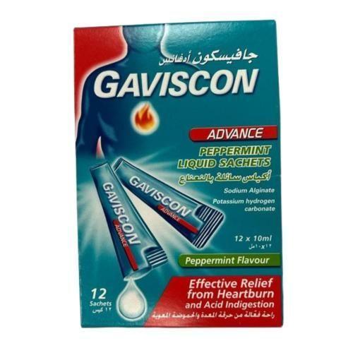 Gaviscon Advance Peppermint Liquid Sachet 12`S