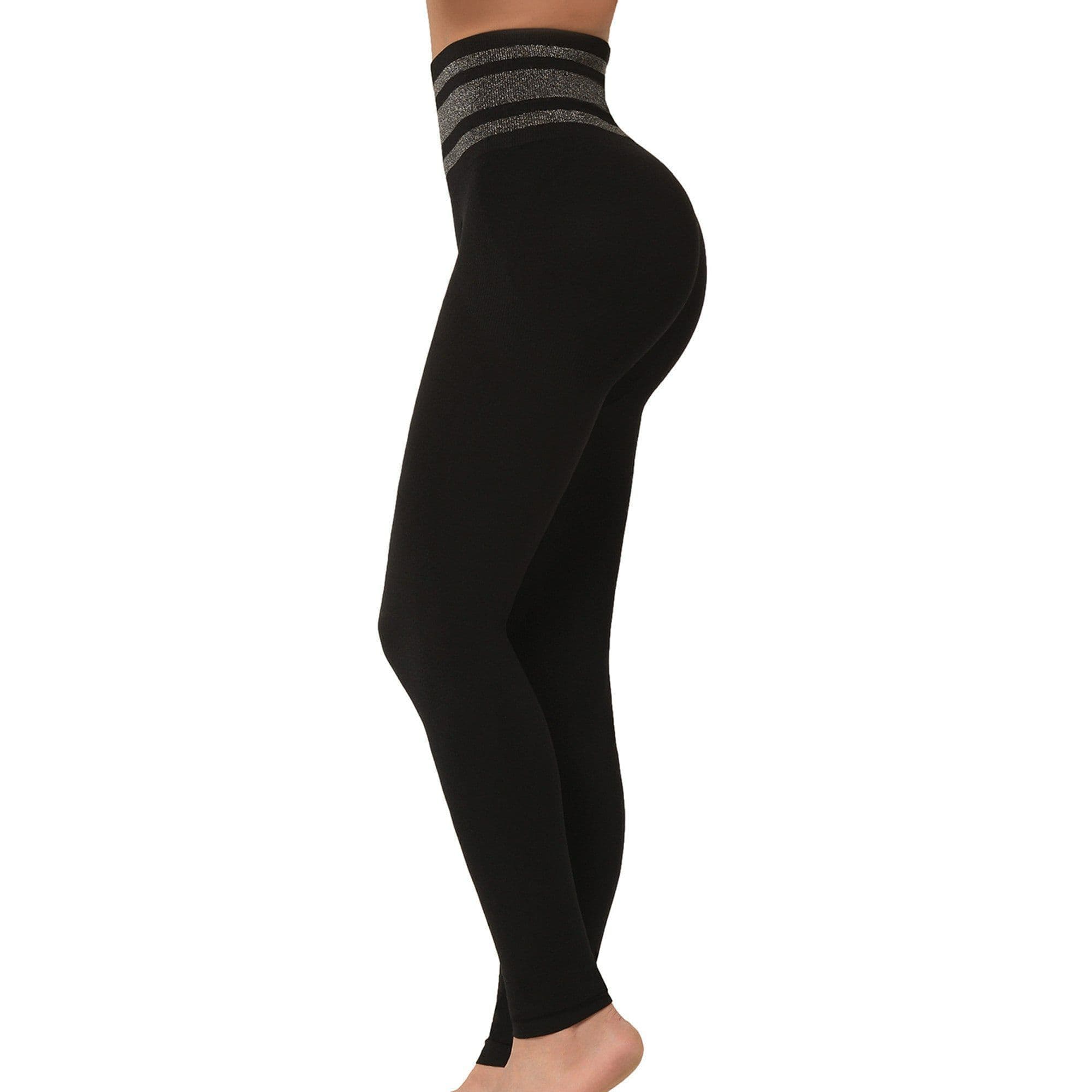 Sankom Patent Posture Yoga Pants Black And Silver Small/Medium Support 1 PC 