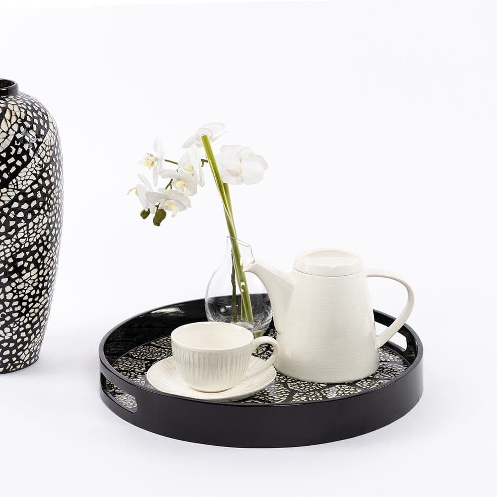 Orbit Decorative Tray, Black & White - 35X5 Cm