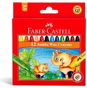 Faber-Castell Jumbo Wax Crayons 12 Color 90Mm