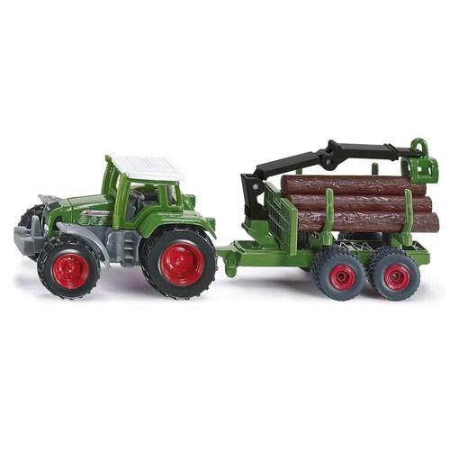 Siku Die Cast Tractor With Forestry Trailer