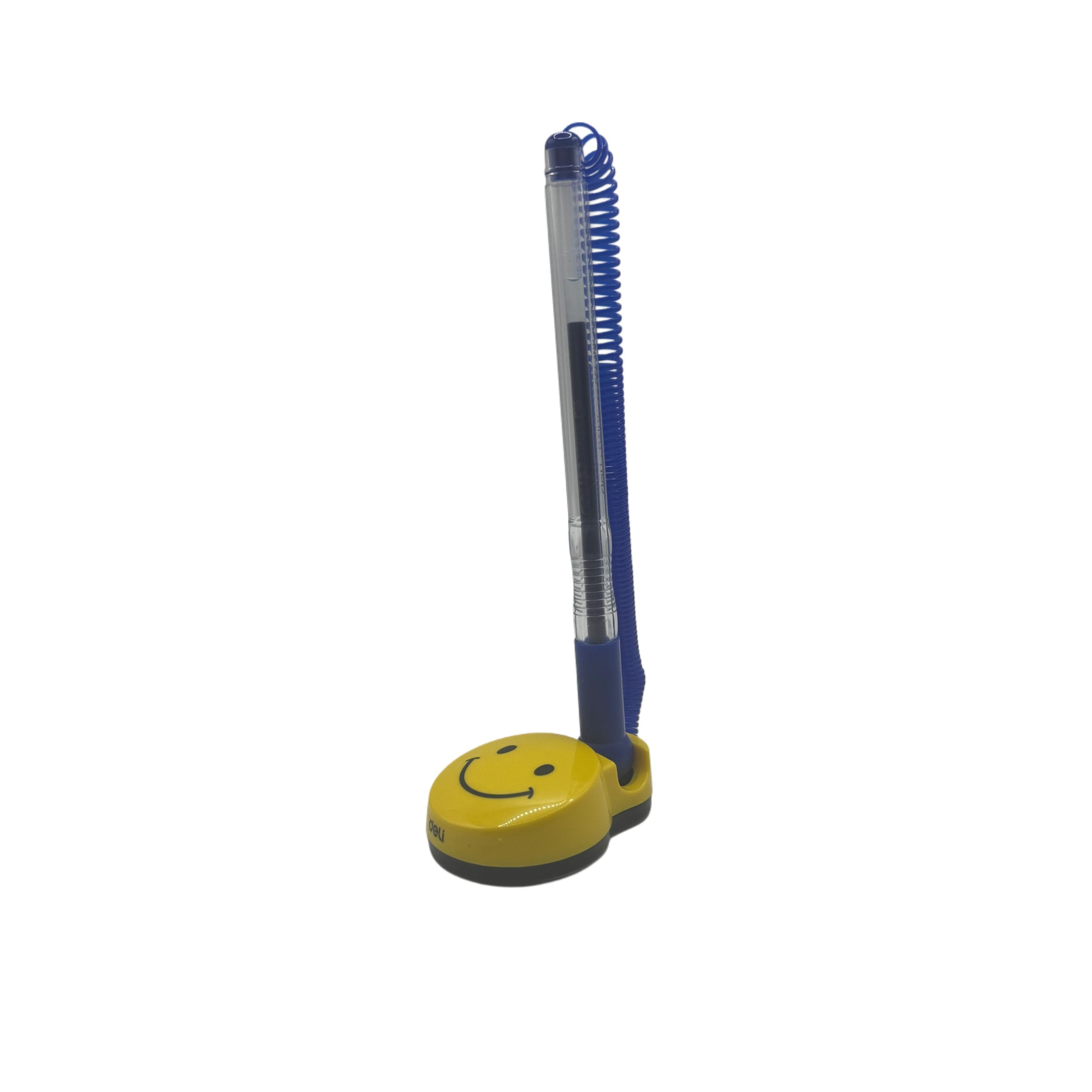 Deli Daily Happy Face Desk Pen Stand (Blue Pen)
