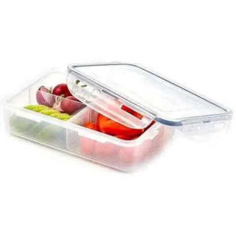 Lock Lock Plastic Container Rectangular With Divider 0.8 Litre