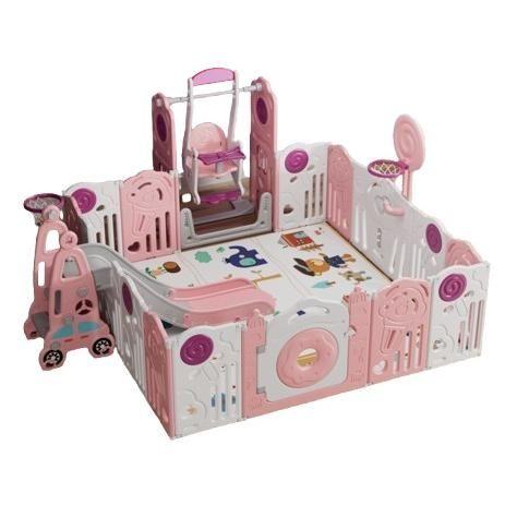 Multifunctional Playpen & Swing Set - Pink