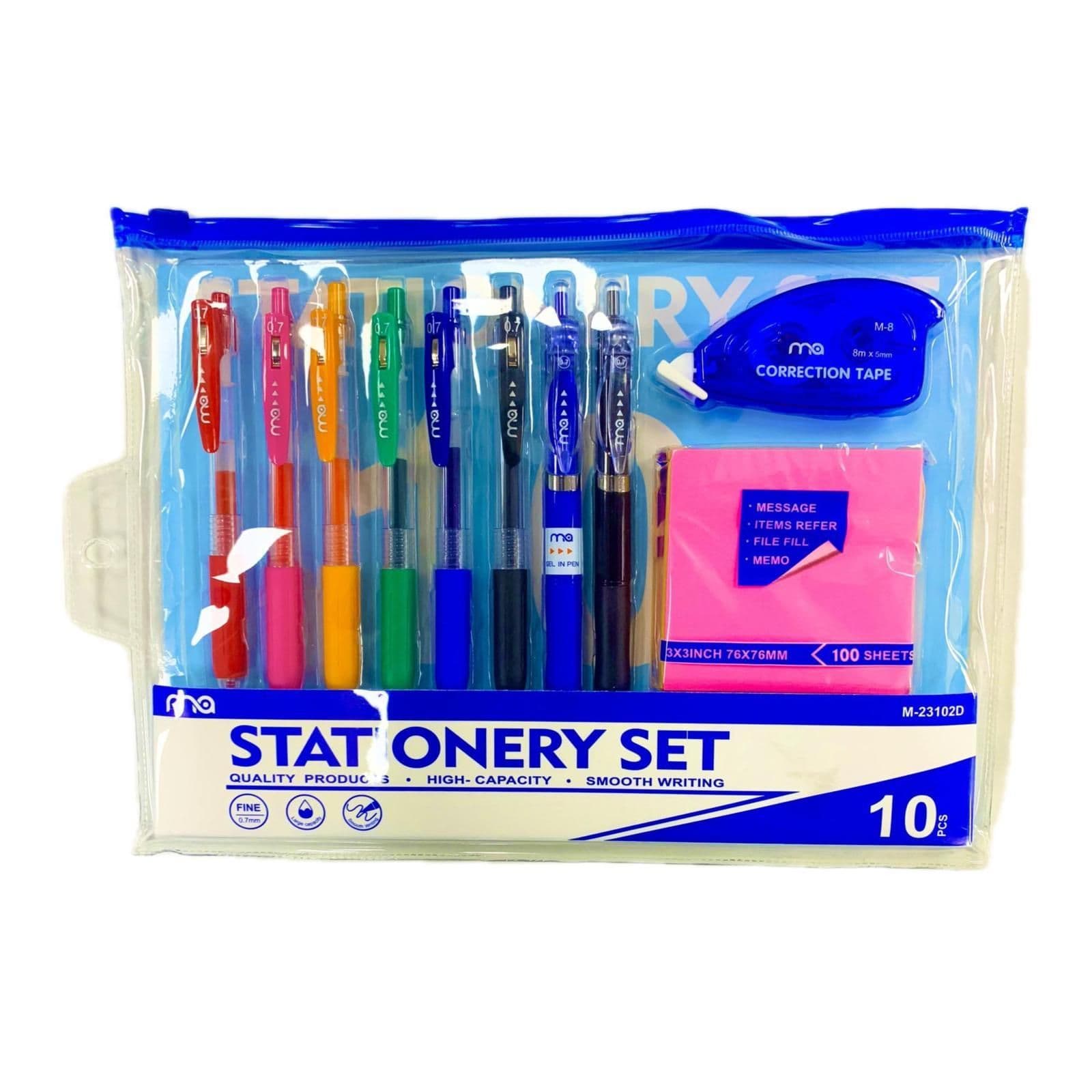 Stationary Colour Pen & Stick Note Set M-23102D