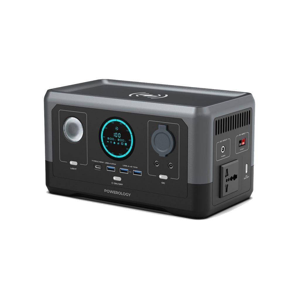 Powerology 76800Mah 300W Solar Input Portable Generator Black