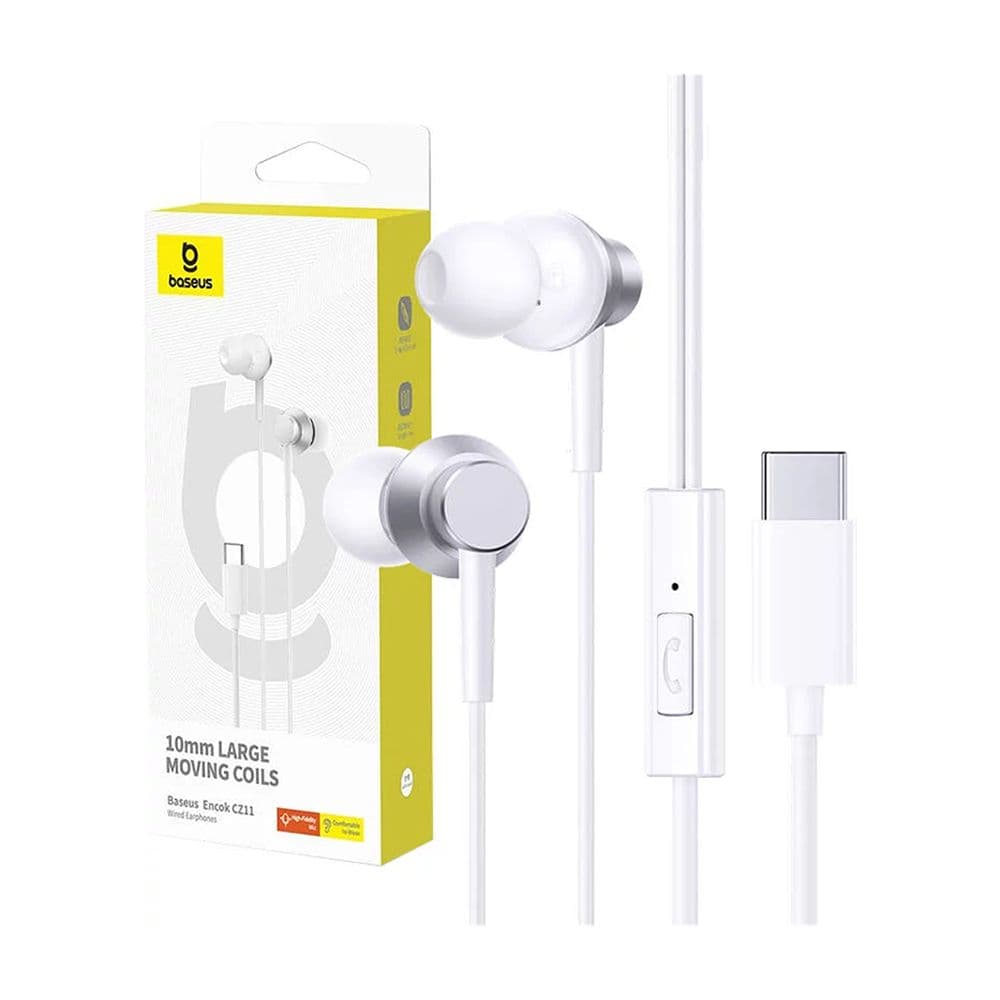 Baseus Encok Cz11 Type-C Wired Headphone White