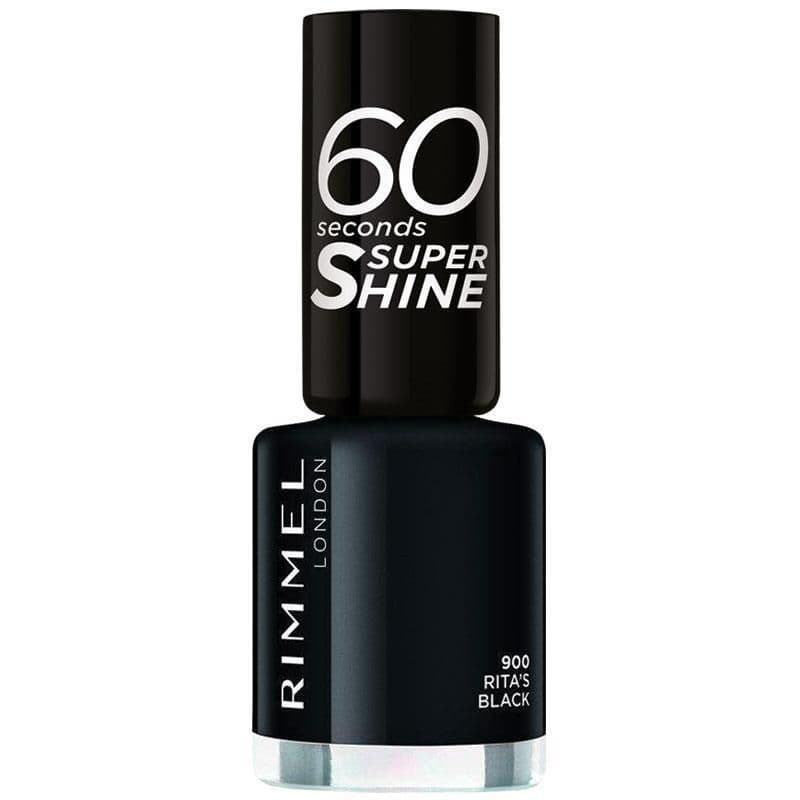 Rimmel London 60 Sec Super Shine Nail Polish 900 Rita S Black 8 Ml