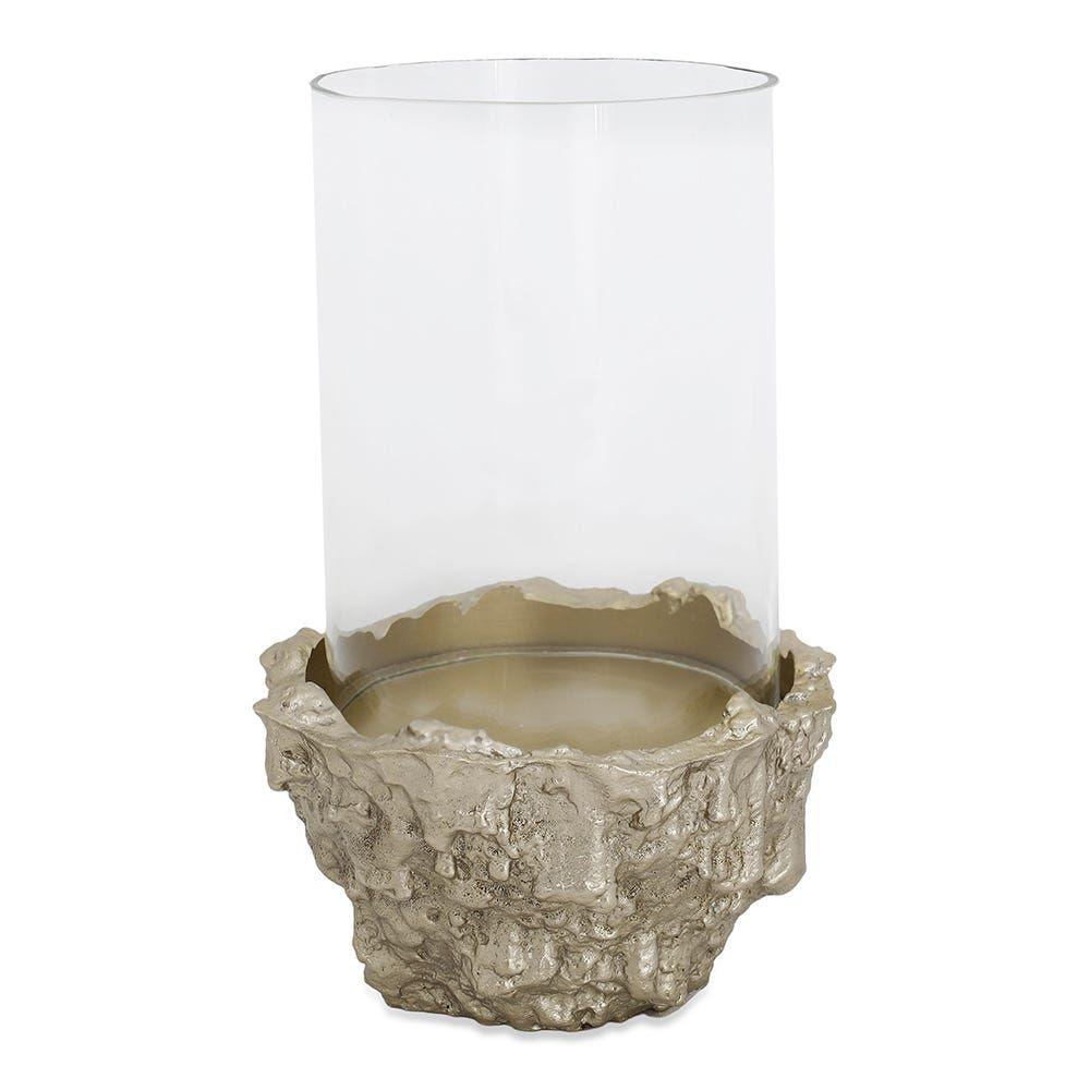 Lava Candle Holder, Gold - 15X23 Cm