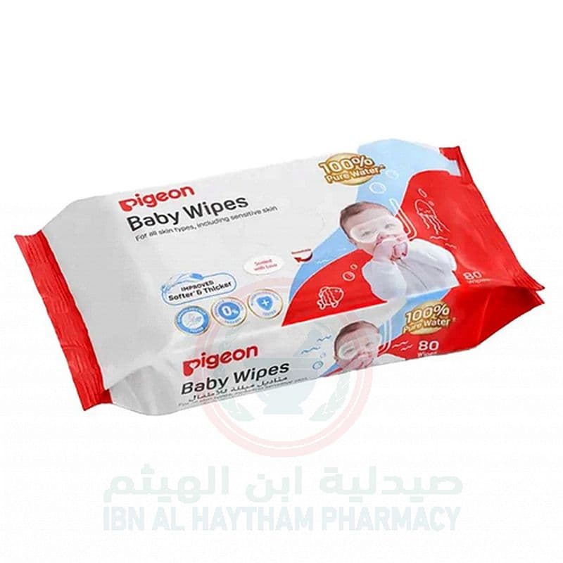 Pigeon Baby Wipes 80'S 100% Pure Water