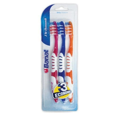 Banat Trio Medium Toothbrush  3 PC