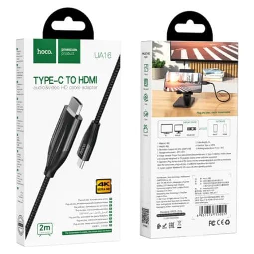Type-C To Hdtv Audio & Video Hd Cable Adapter 2.0 Mtr - Hoco Ua16