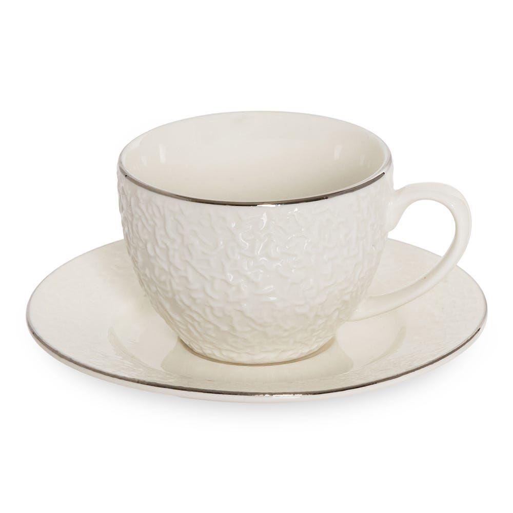 Miley Coffee Cup And Saucer, White - 90 Ml