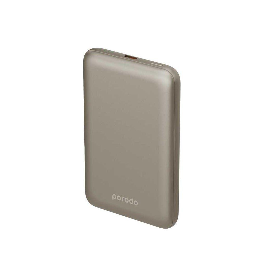 Porodo 10000Mah Aluminum Pocket Power Bank Super Slim Design Titanium