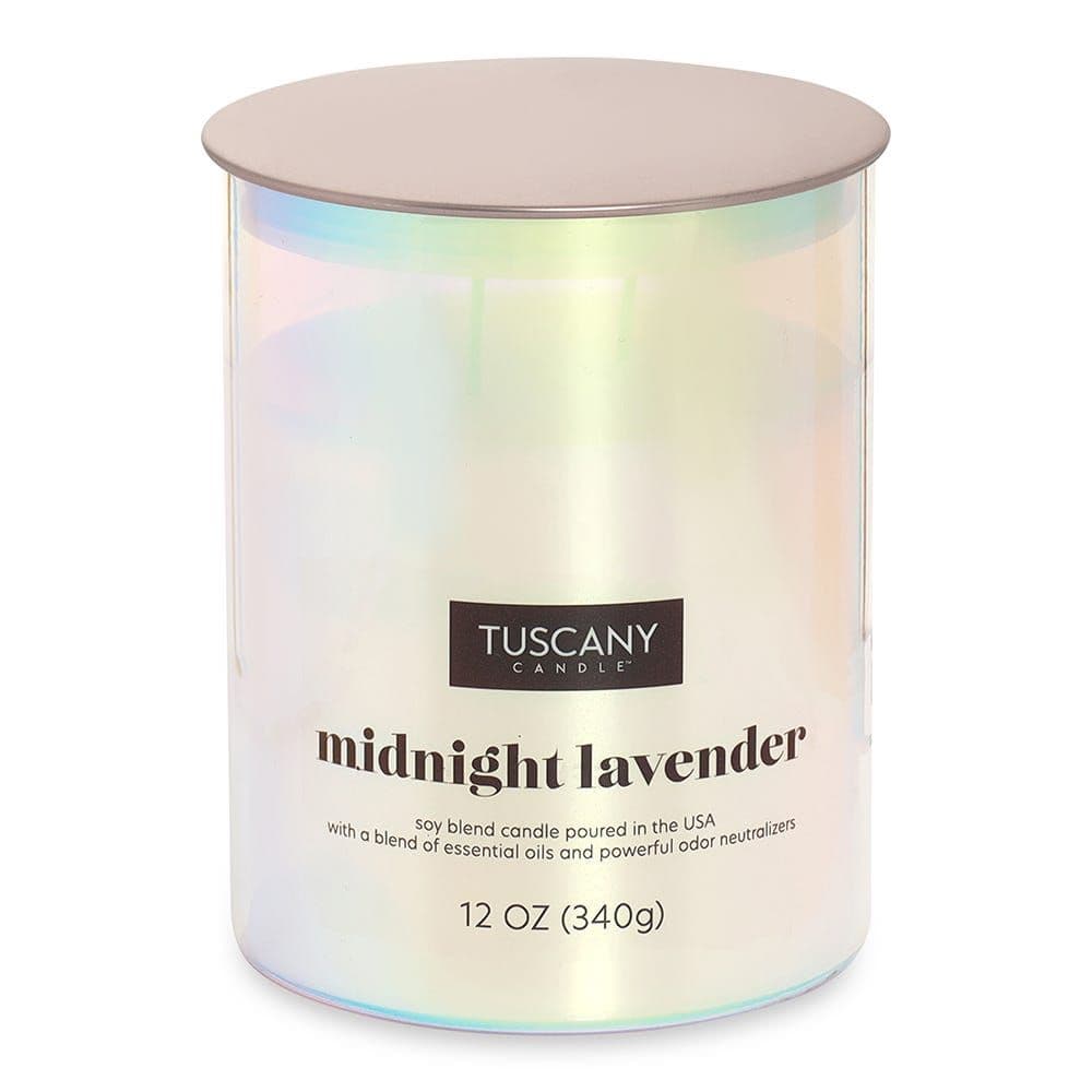 Tuscany Midnight Lavender Jar Candle, Iridescent Pink - 12 Oz