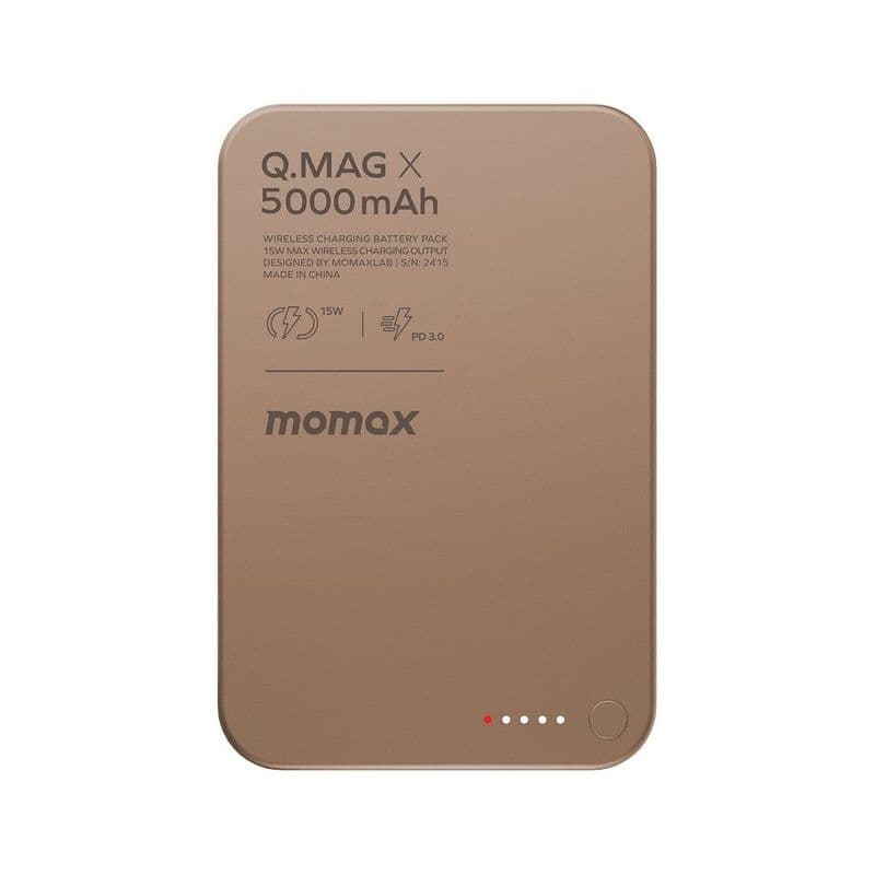 Momax Q.Mag X 5000Mah Gen2 15W Ultra Slim Magsafe Wireless Power Bank Rose Gold