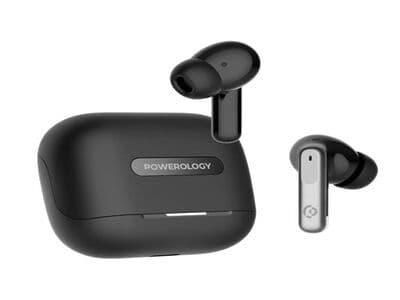 Powerology Hybrid Anc+Enc 6Mic Earphone -
Black