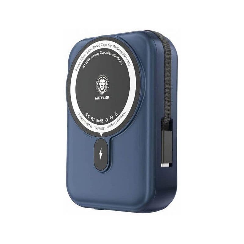 Green Lion 10000Mah Monaco Magsafe Power Bank Dark Blue