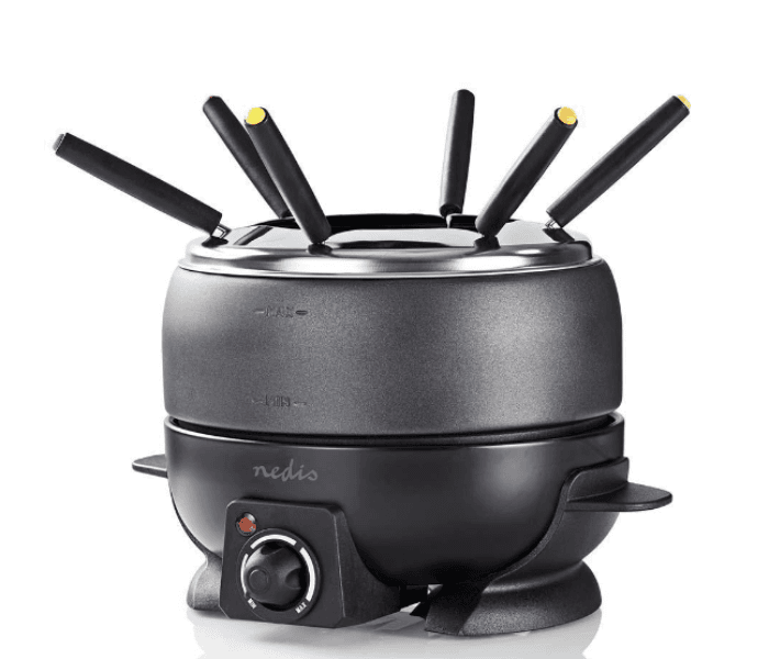 Nedis Fcfo110Ebk6 800Watts Set For 6 Persons 2.3 Adjustable Temperature Control Fondue - Black - Slr