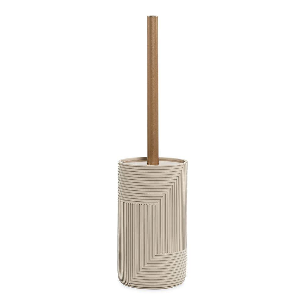 Kayla Toilet Brush Holder, Beige - 9.7X17 Cm