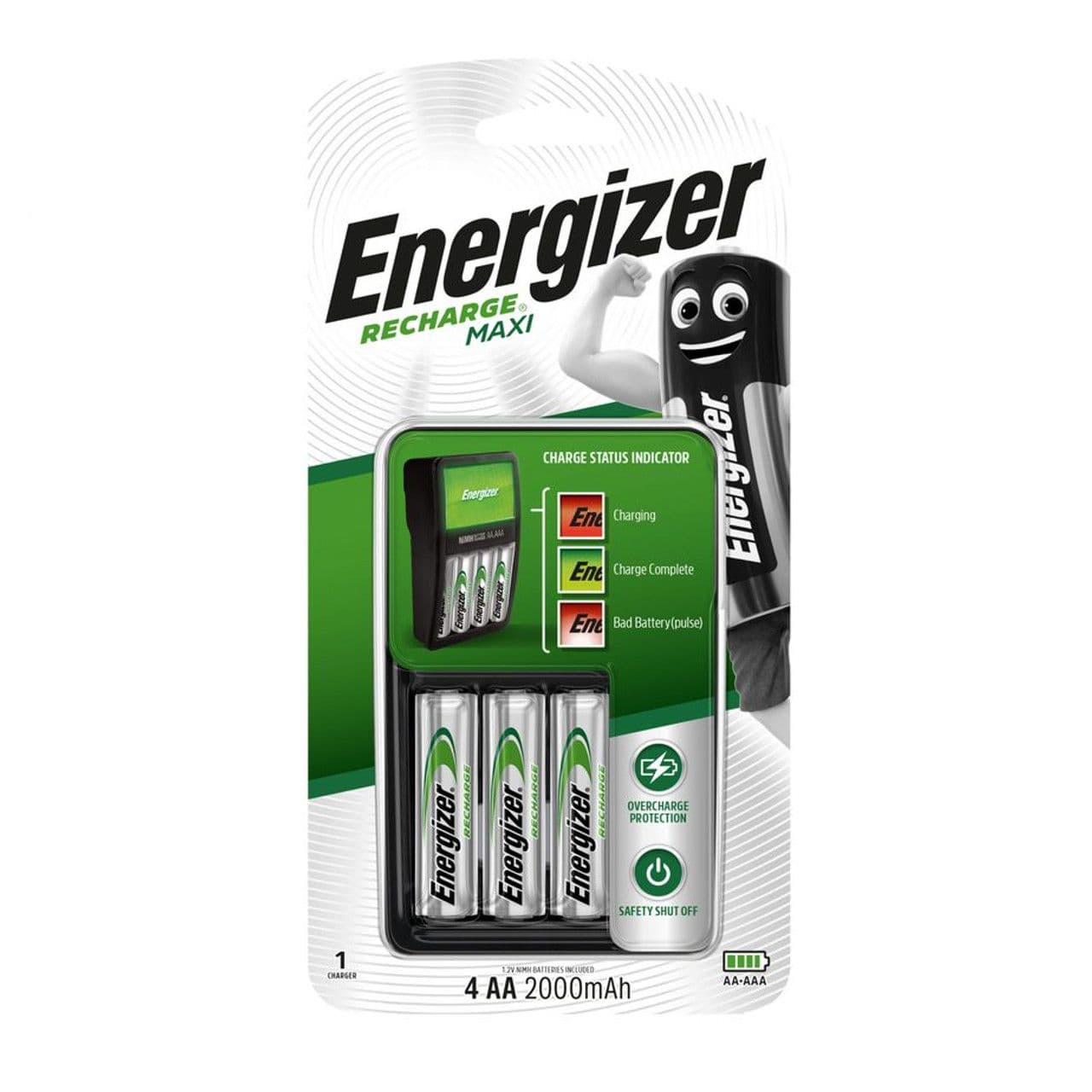 Energizer Recharge Maxi Charger With Aa Batteries (Set Of 5)