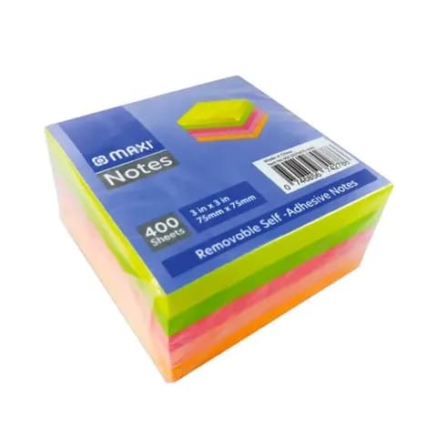 Maxi Removable Self Adhesive Sticky Notes Multicolour 400Pieces