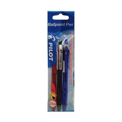 Pilot Rexgrip Bprg10 Ballpoint Pen 3 Pieces Mixed Colors Pack