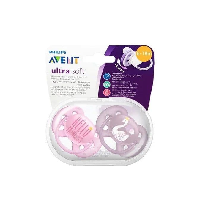 Avent Ultra Soft Soother Flex Fit For Girls 6-18M