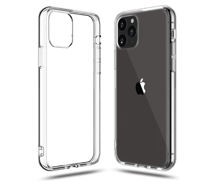 IP11PRO MAX Shock Proof Bumper Soft TPU Silicone Transparent Anti-Scratch Cover Compatible with  iPhone 11 Pro Max- Transparent