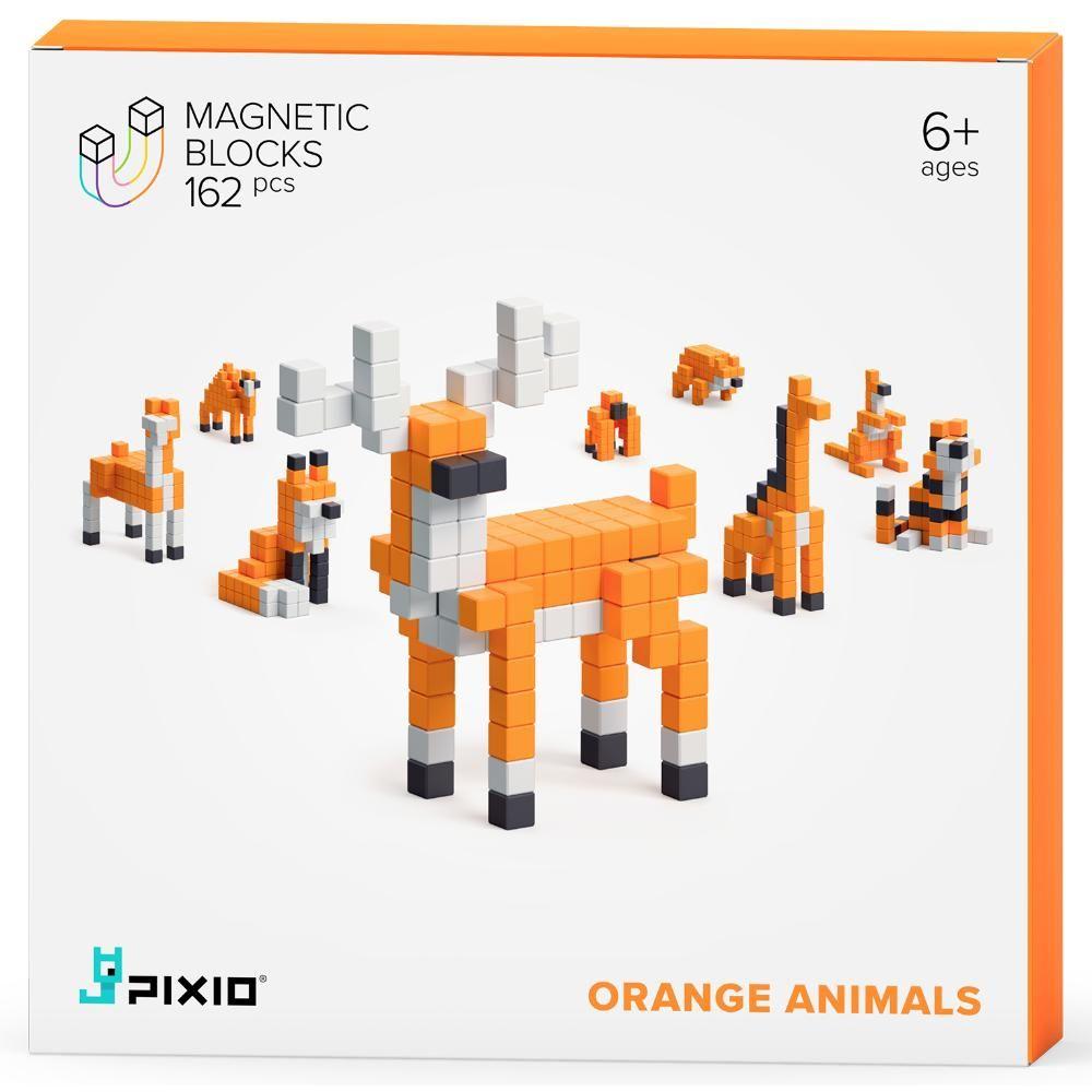 Pixio - Orange Animals Magnetic Blocks (162 Pieces)