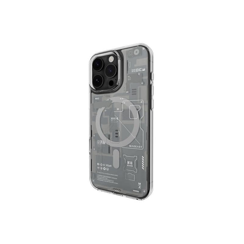 Mageasy X Ray Magsafe 3D Patterned Shockproof Case For 2024 Iphone 16 Pro Max Gray
