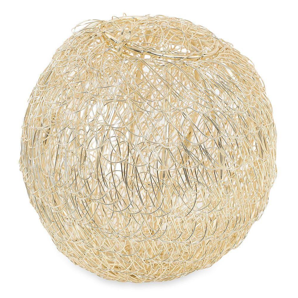 Fiesta Decorative Ball With Led, Gold - 15 Cm