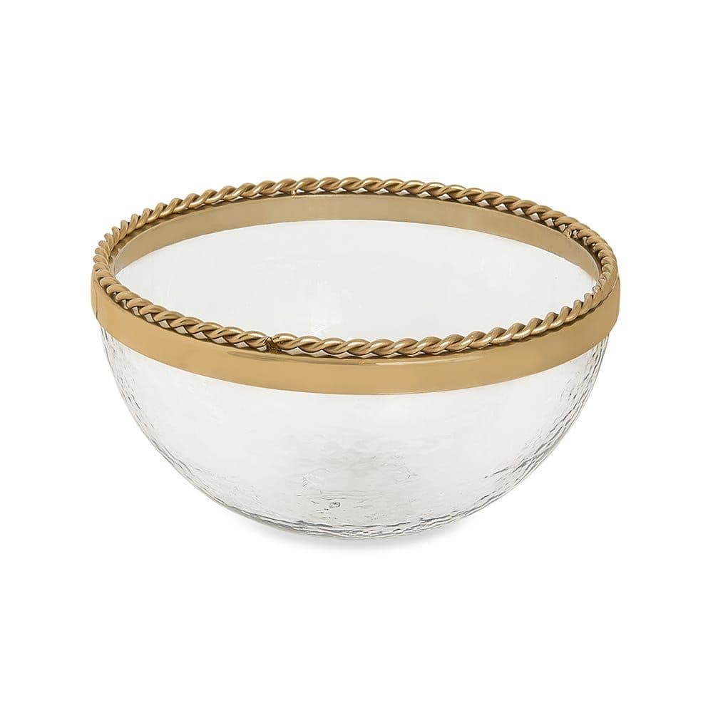 Ribbon Decor Bowl, Gold - 21Cm