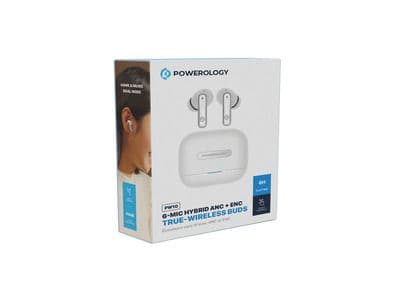 Powerology Hybrid Anc+Enc 6Mic Earphone -
White