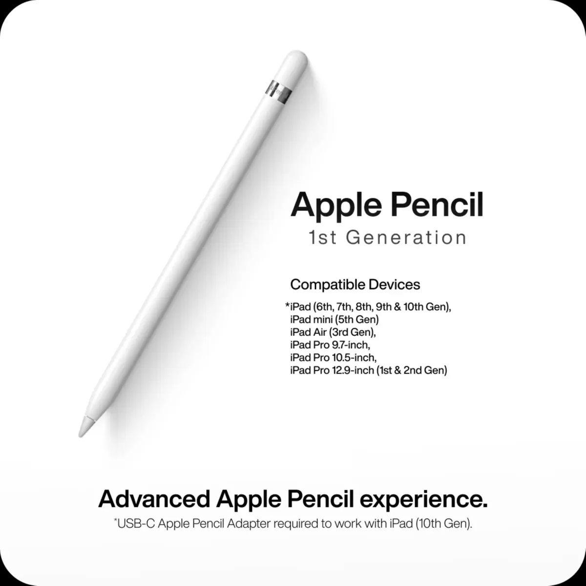 Apple Pencil 1St Generation Usb-C To Apple Pencil Lightning Adapter And Extra Tip - Mqly3A