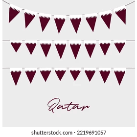 Qatar Triangle String Flags