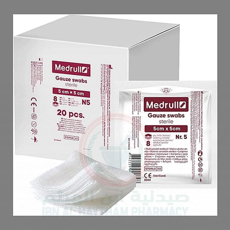 Medrull Gauze Swabs Ster 5Cmx5Cm 8Ply 20'S