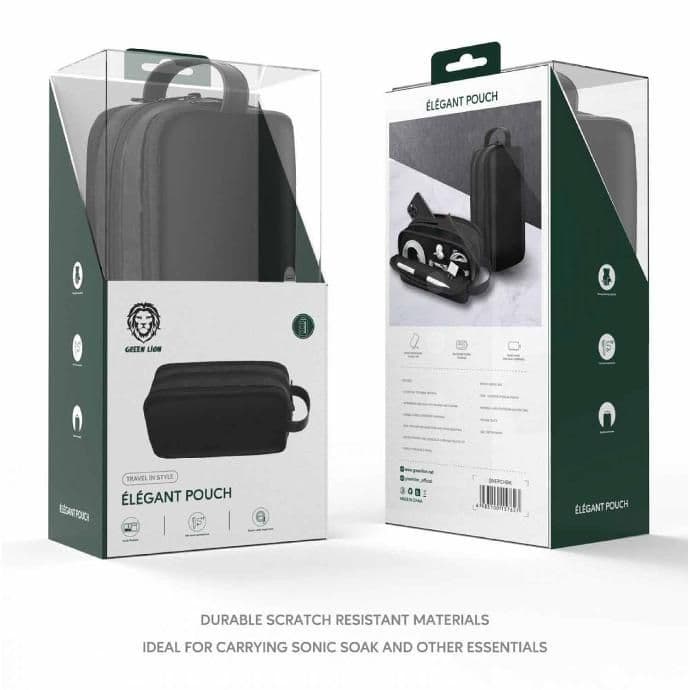 Elegant Pouch Black - Green Lion