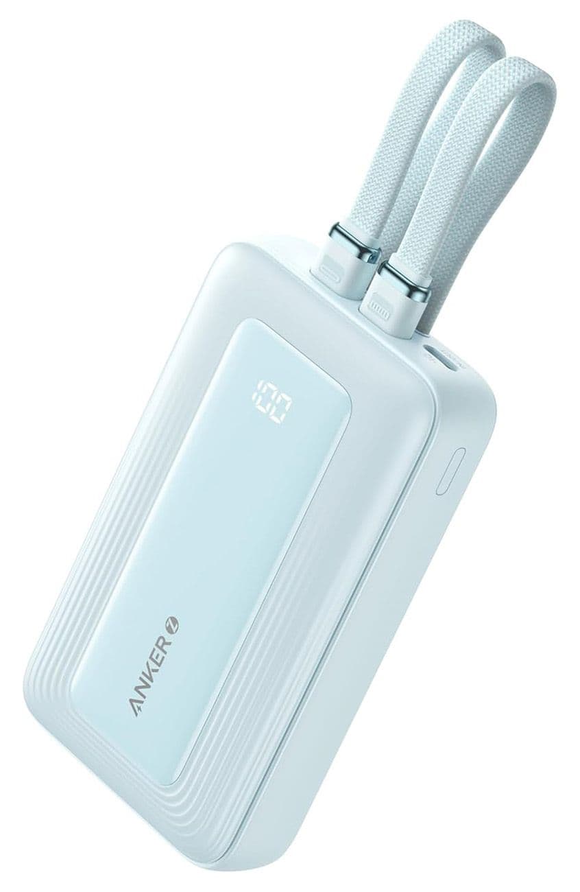 أنكر زولو 20000 مللي أمبير باور بانك / منفذ Type-C وUSB / كابل Type-C و Lightning مدمج / أزرق