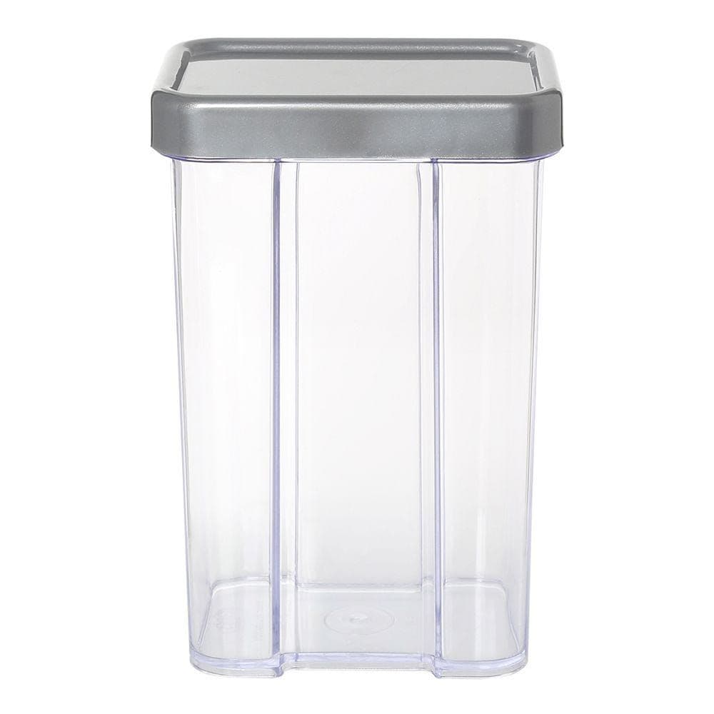 Gab Rectangular Canister, Clear & Silver - 1.25L