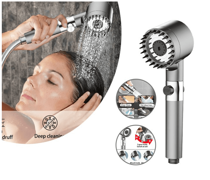 Turbo 3 Spray Mode Detachable Spray Gun Mode with Pause Switch for Dry Hair and Skin high pressure shower heads