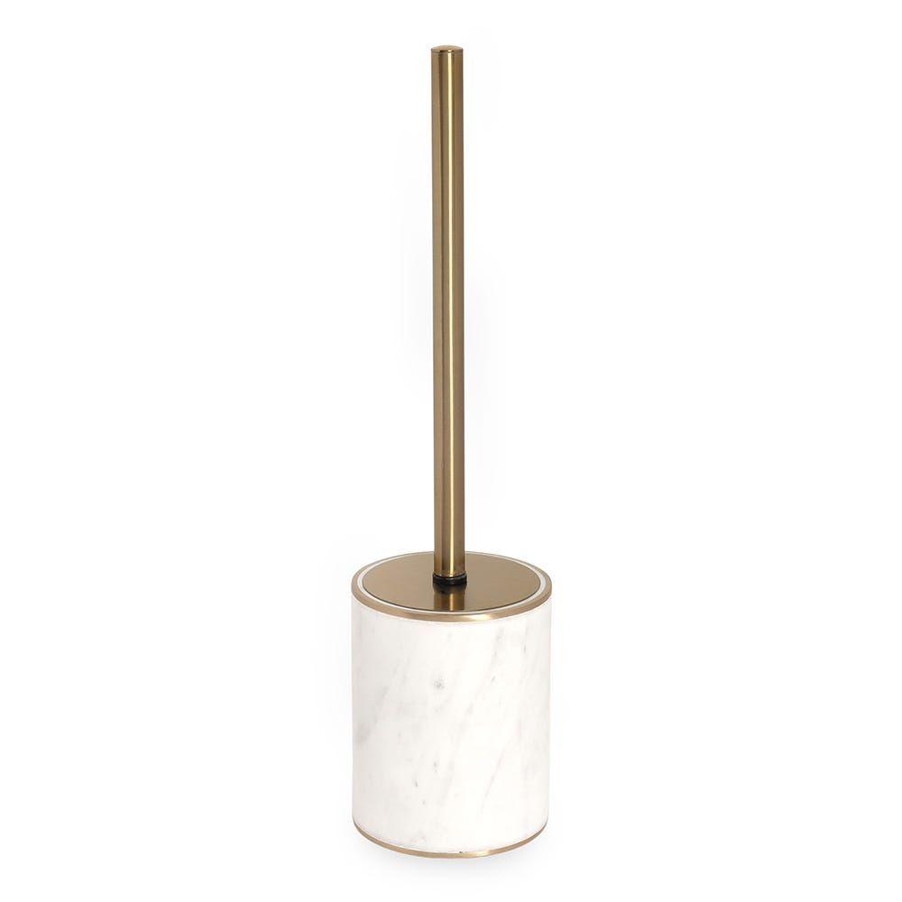 Luxe Toilet Brush Holder, White Marble - 12.7X10.2 Cm