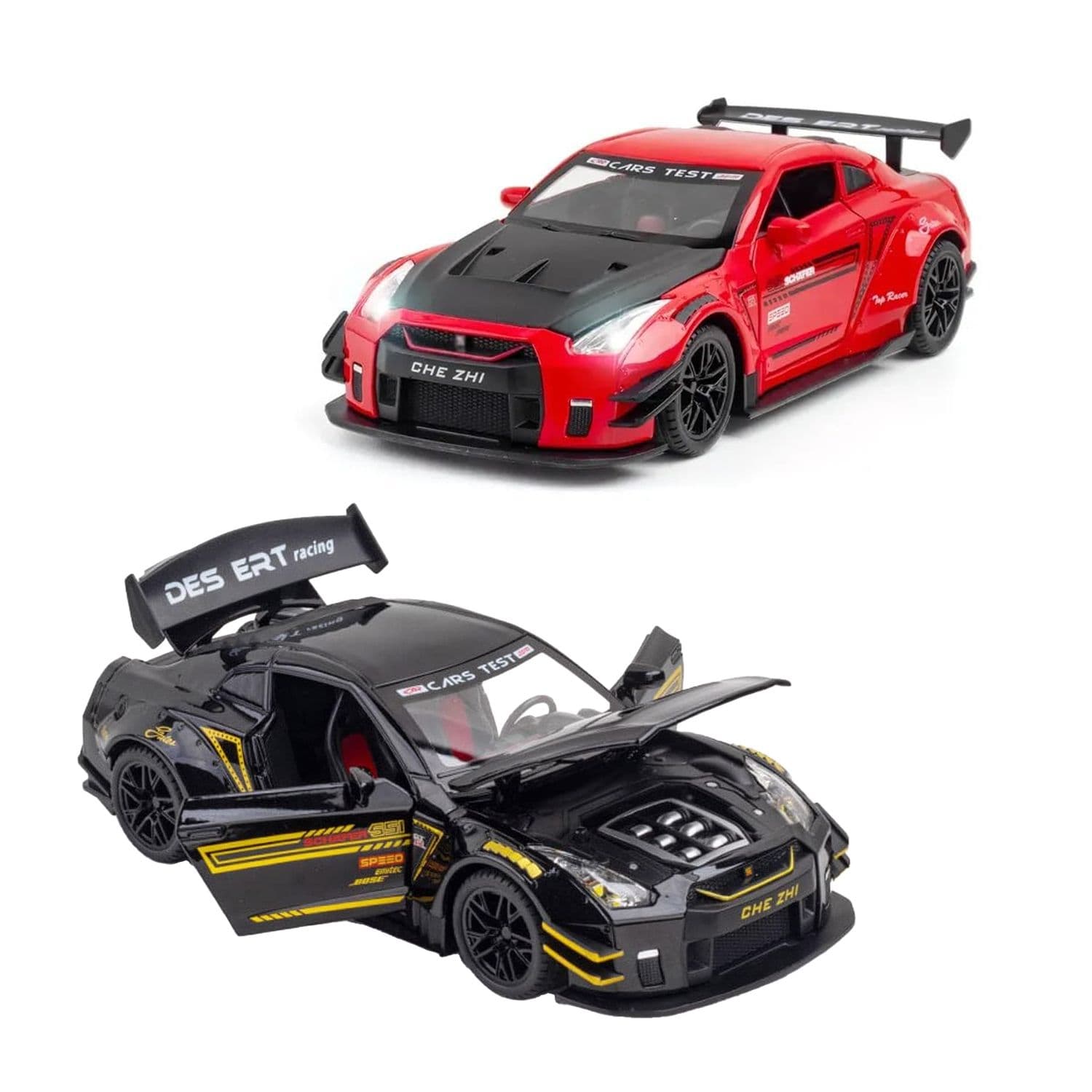 1 : 24 Scale Nissan Gtr Model Car Toy Zinc Alloy Pull Back Car With Sound And Light For Kids Cz178